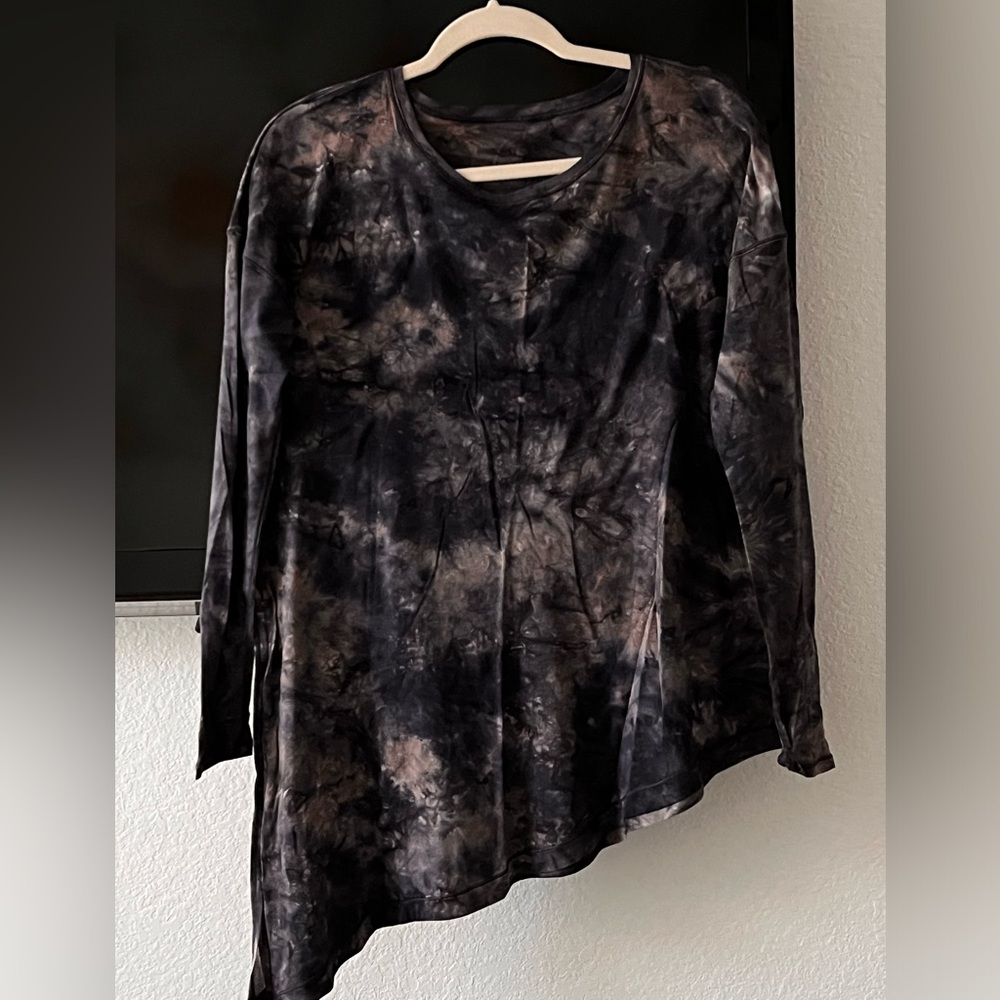Lululemon To The Point Long Sleeve Mist Diamond Dye Glacier Grey Moonwalk Tiedye